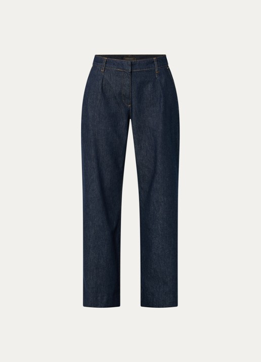 Expresso High waist wide leg jeans met donkere wassing - voorkant 2 indigo