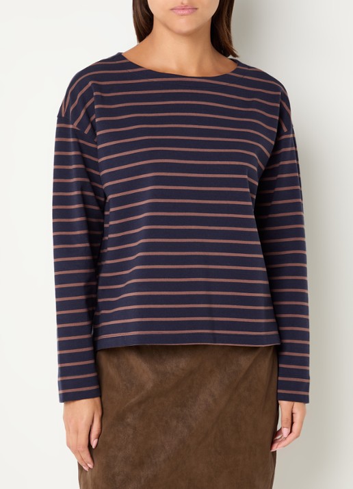 Expresso Longsleeve met streepprint
