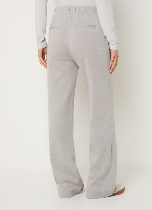 Expresso Mid waist flared fit broek met steekzakken - achterkant lichtgrijs