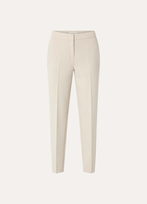Expresso Mid waist regular fit pantalon met steekzakken - voorkant 2 beige