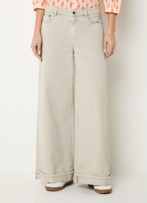 Expresso Mid waist wide leg jeans met gekleurde wassing
