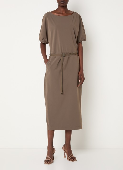 Expresso Midi jurk met ceintuur en steekzakken