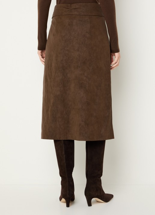 Expresso Midi rok met ceintuur - achterkant 2 bruin