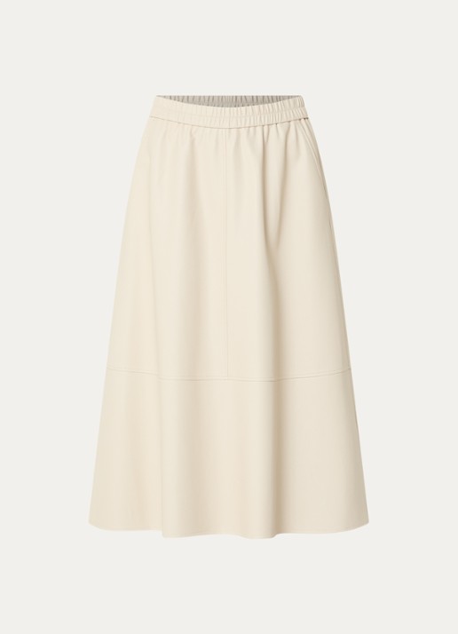 Expresso Midi rok van imitatieleer - voorkant 2 beige