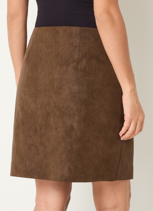 Expresso Mini rok van imitatiesuède - achterkant 4 bruin