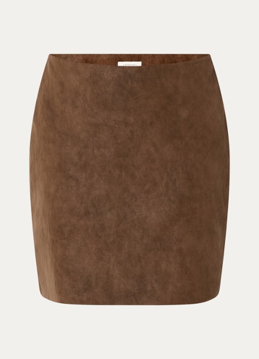Expresso Mini rok van imitatiesuède - voorkant 2 bruin