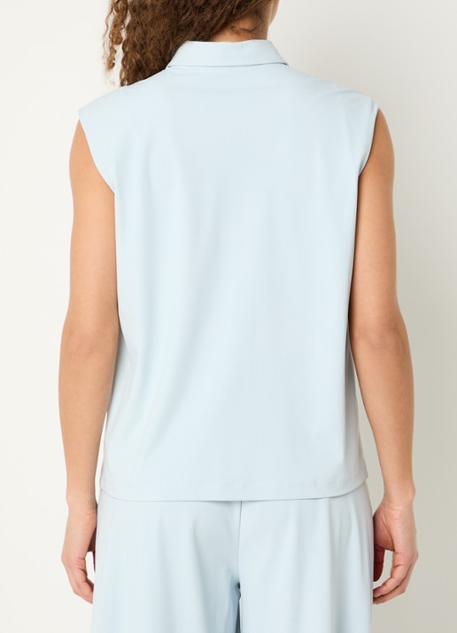 Expresso Mouwloze blouse  - achterkant 2 lichtblauw