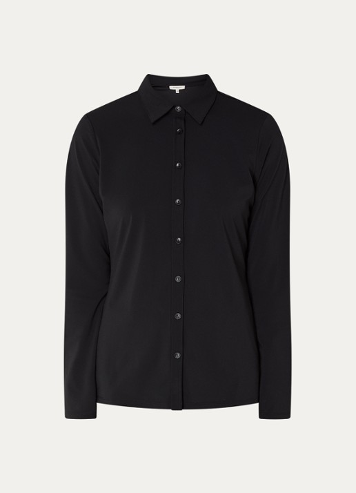 Expresso Noos blouse van travelstof - voorkant zwart
