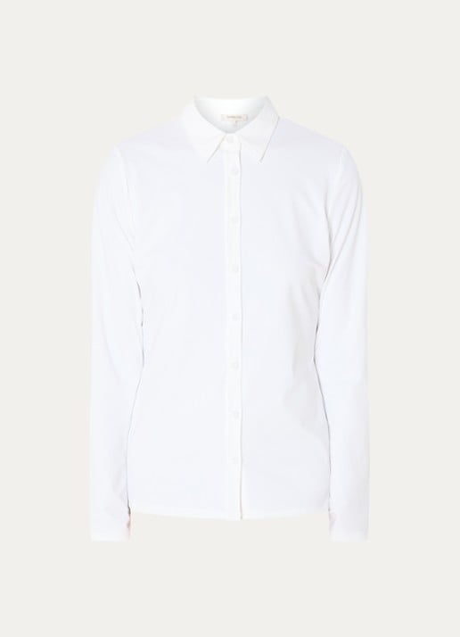 Expresso Noos blouse van travelstof - voorkant 2 wit