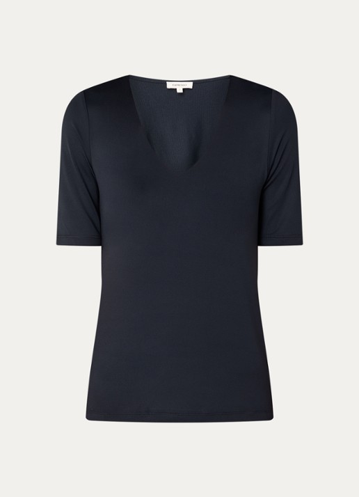 Expresso Noos T-shirt met V-hals - voorkant 3 zwart