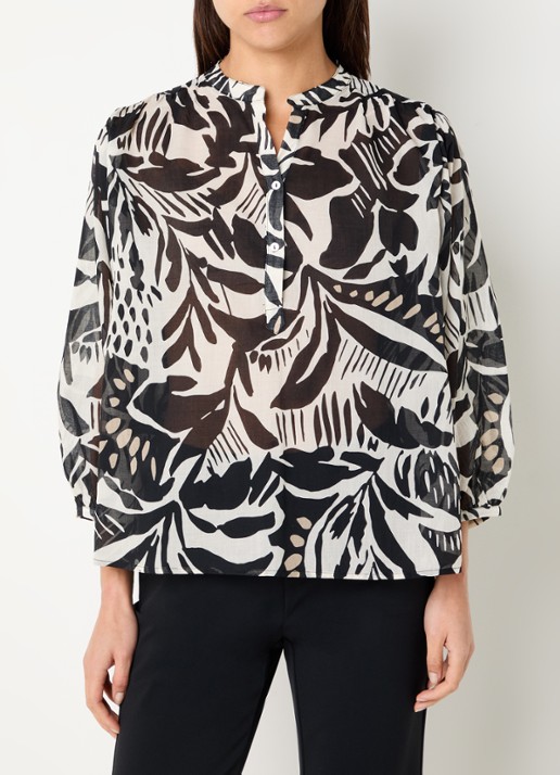 Expresso Semi-transparante blouse met print