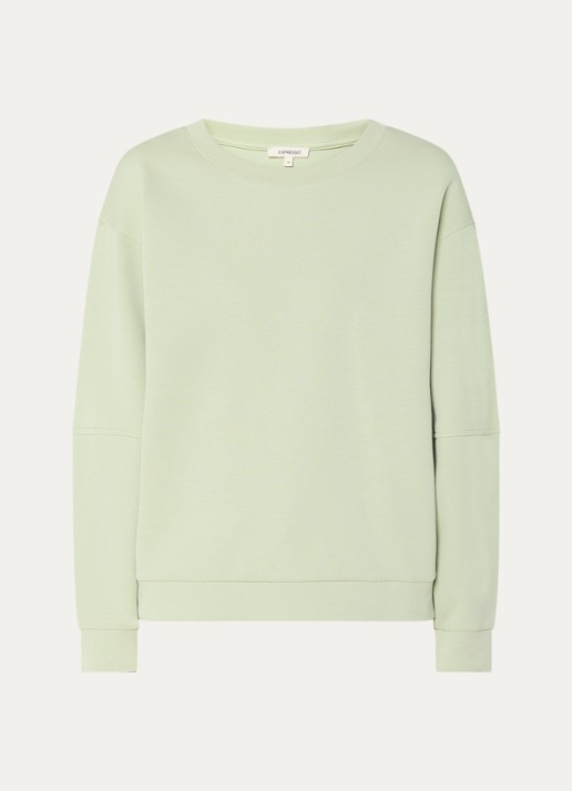 Expresso Sweater met ronde hals - voorkant 3 lindegroen