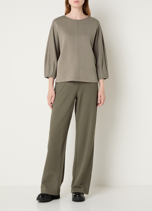Expresso Sweater met ronde hals - voorkant 3 donkerbeige