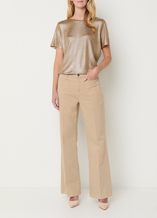 Expresso T-shirt met lurex - voorkant 3 lichtbruin