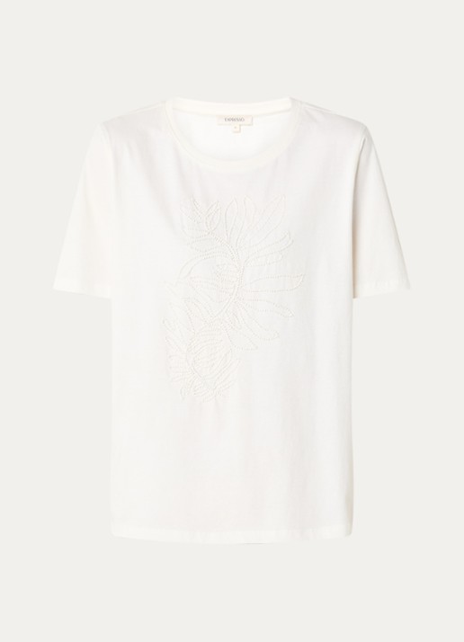 Expresso T-shirt met pailletten - voorkant 2 wit