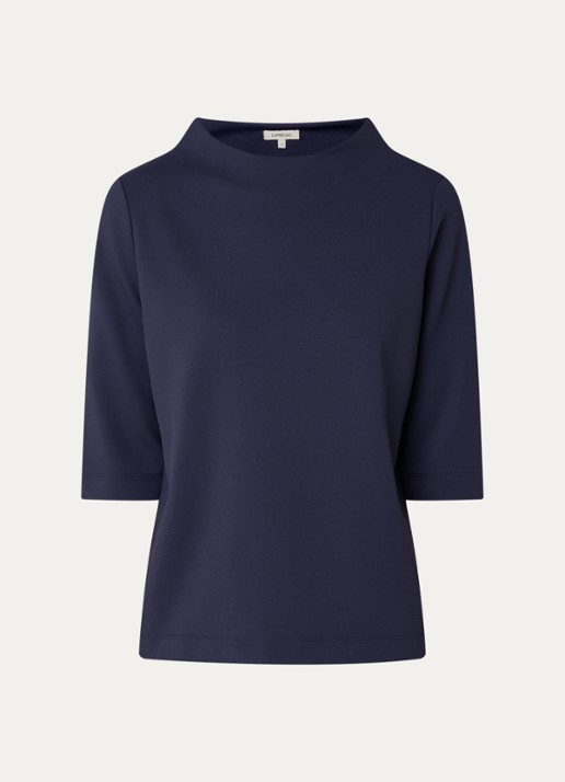 Expresso T-shirt met ronde hals - voorkant donkerblauw