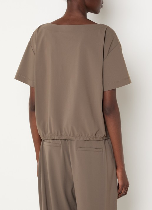 Expresso Travel top met boothals - achterkant 4 zand