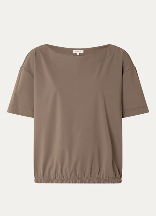 Expresso Travel top met boothals - voorkant zand