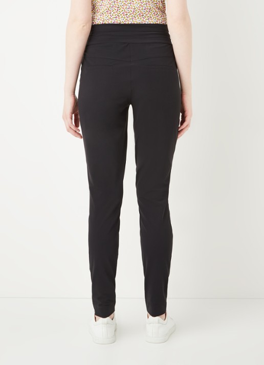 Expresso Xarah high waist slim fit pantalon van travel jersey - achterkant zwart