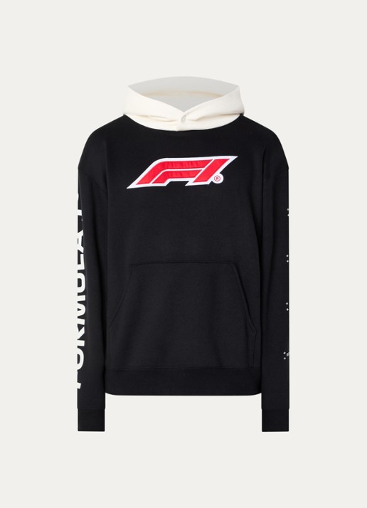 F1 All Hands hoodie met logoborduring - voorkant 2 zwart