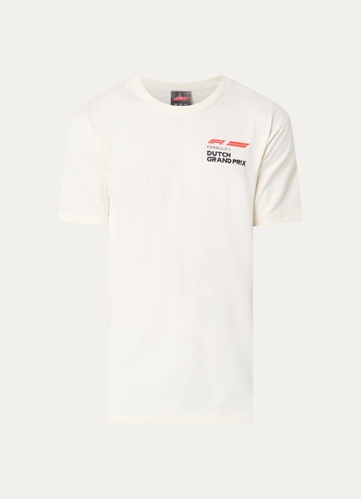 F1 Netherlands Grand Prix T-shirt met logo- en backprint - voorkant 2 ivoor