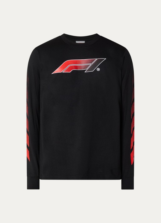 F1 Victory longsleeve met logo- en backprint - voorkant 3 zwart