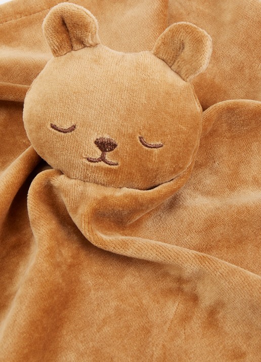 Fabelab Bear knuffeldoekje  - detail 2 bruin