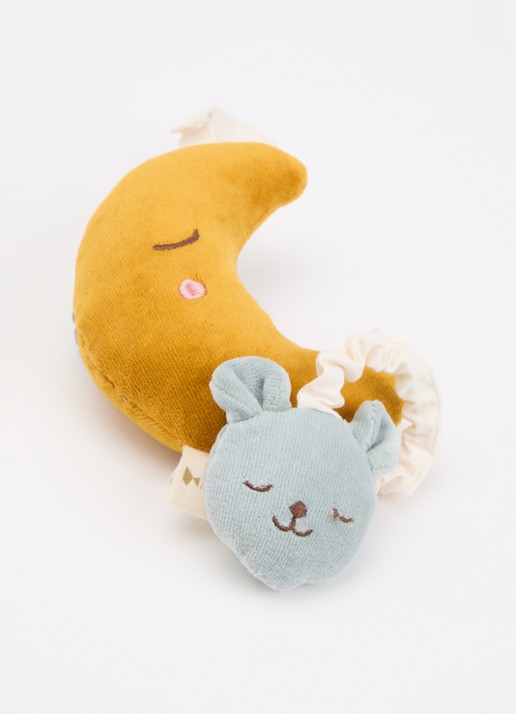 Fabelab Bear Moon muziekknuffel 24 cm  - voorkant 2 blauw