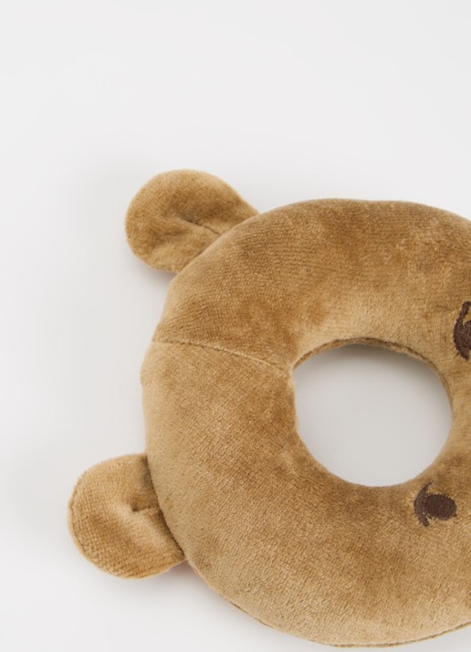 Fabelab Bear rammelaar 11,5 cm  - detail bruin