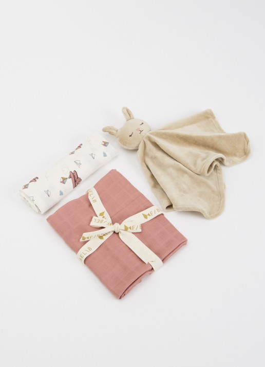 Fabelab Bunny cadeauset 3-delig  - voorkant 2 roze