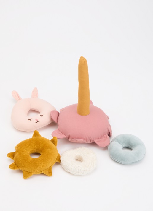 Fabelab Bunny stapeltoren van katoen  - voorkant 2 roze