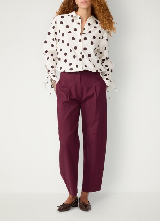 Fabienne Chapot Ada blouse met stippenprint - voorkant 5 gebroken wit