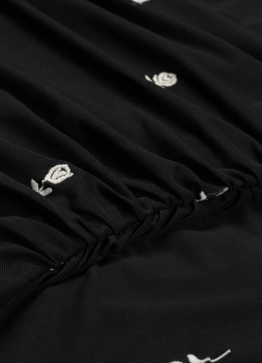 Fabienne Chapot Ashley midi jurk met borduring - detail 2 zwart