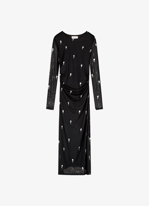 Fabienne Chapot Ashley midi jurk met borduring - voorkant 3 zwart