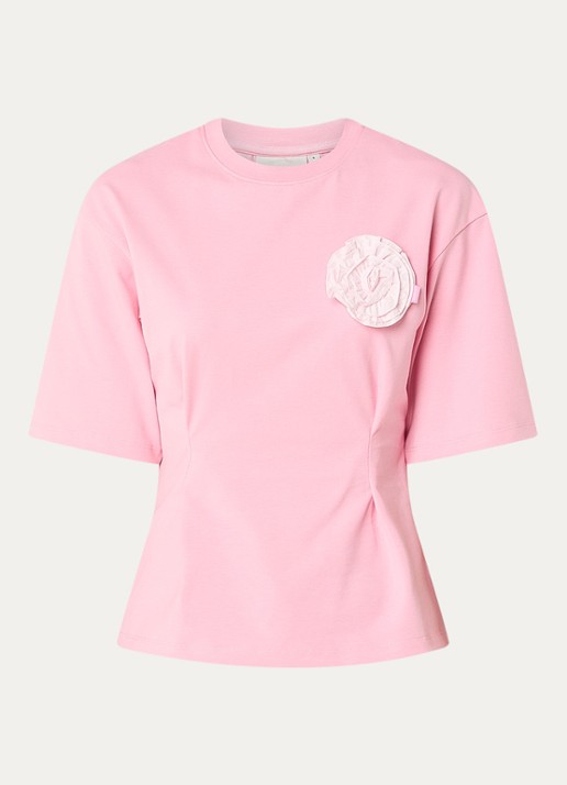 Fabienne Chapot Asta T-shirt met applicatie - voorkant roze