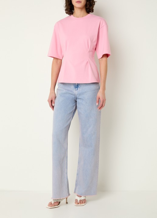Fabienne Chapot Asta T-shirt met applicatie - voorkant 2 roze