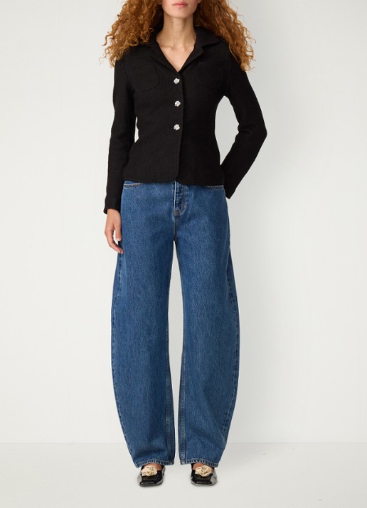 Fabienne Chapot Baby getailleerde blazer in wolblend - voorkant 5 zwart