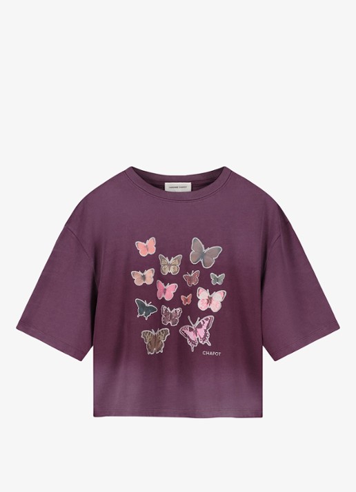 Fabienne Chapot Benja T-shirt met print - voorkant paars