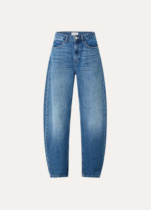 Fabienne Chapot Betty high waist loose fit jeans met medium wassing - voorkant indigo
