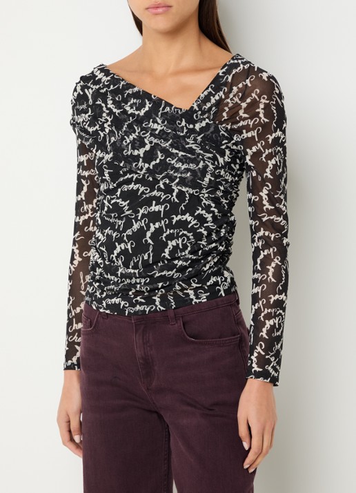 Fabienne Chapot Bjorn semi-transparante top met logoprint