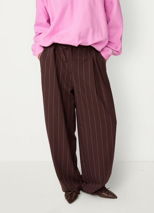 Fabienne Chapot Charlot high waist balloon fit pantalon met streepprint
