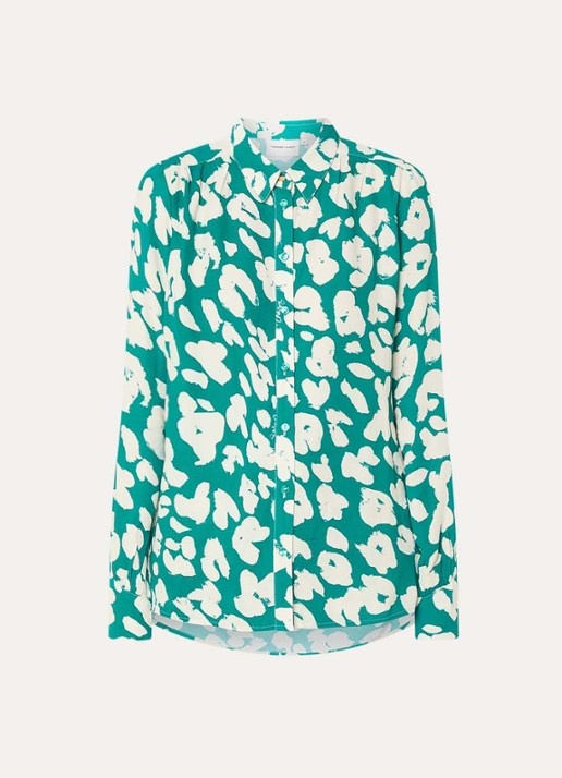 Fabienne Chapot Coco blouse met print - voorkant groen