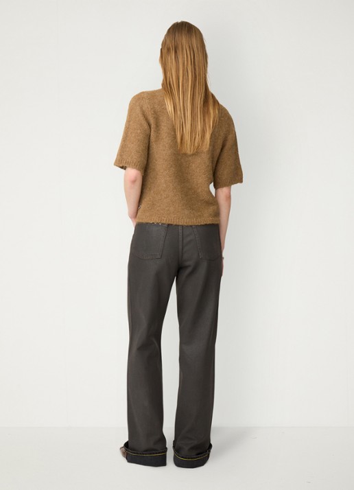 Fabienne Chapot Coco fijngebreide pullover in wolblend - achterkant 5 camel