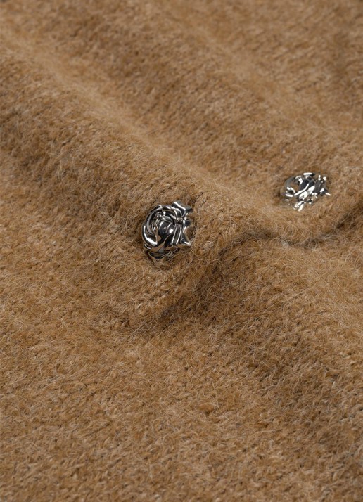 Fabienne Chapot Coco fijngebreide pullover in wolblend - detail 2 camel