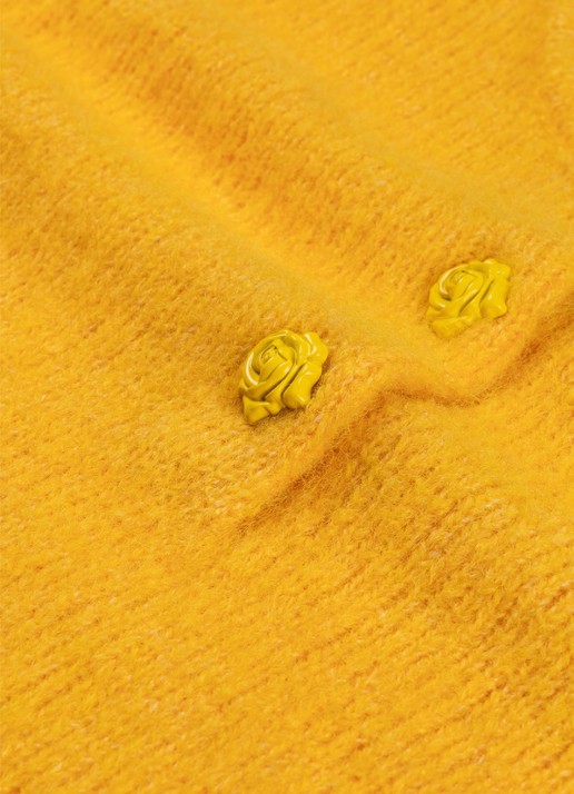 Fabienne Chapot Coco fijngebreide pullover in wolblend - detail 3 geel