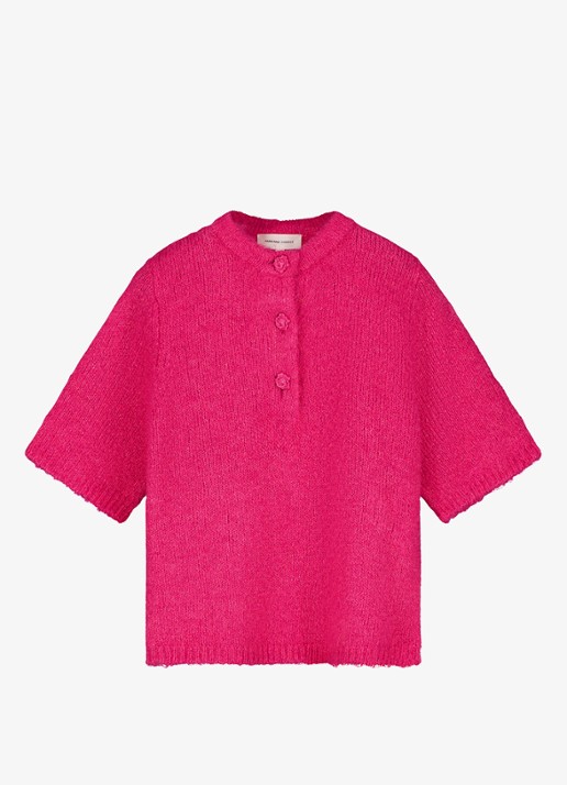 Fabienne Chapot Coco fijngebreide pullover  - voorkant fuchsia