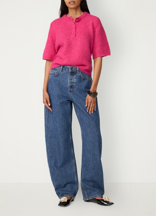 Fabienne Chapot Coco fijngebreide pullover  - voorkant 2 fuchsia