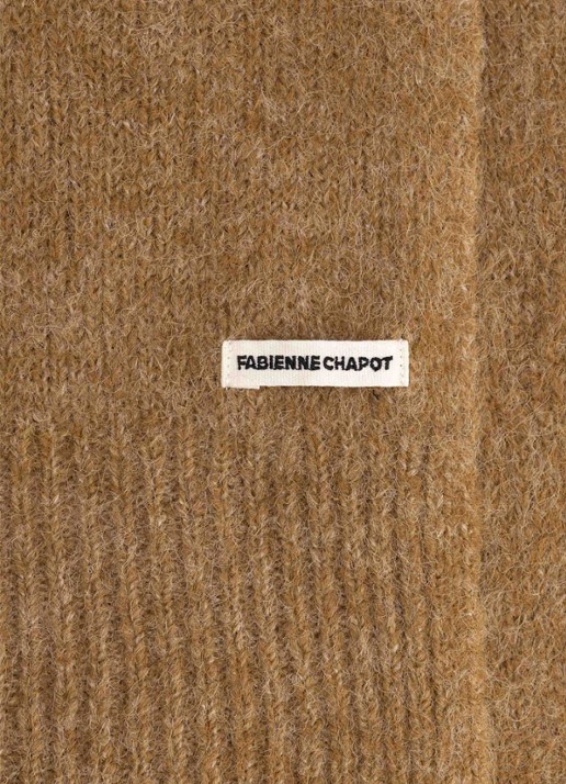 Fabienne Chapot Coco sjaal in wolblend - detail camel