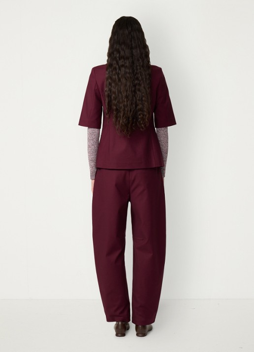 Fabienne Chapot Colombine blazer met strikdetail - achterkant 3 bordeauxrood