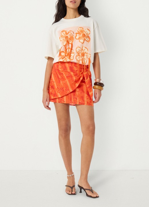 Fabienne Chapot Costa minirok met print - voorkant 5 oranje
